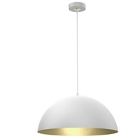 Lampa Wisząca BETA Biały Złoty Metalowy Klosz 1xE27 45cm