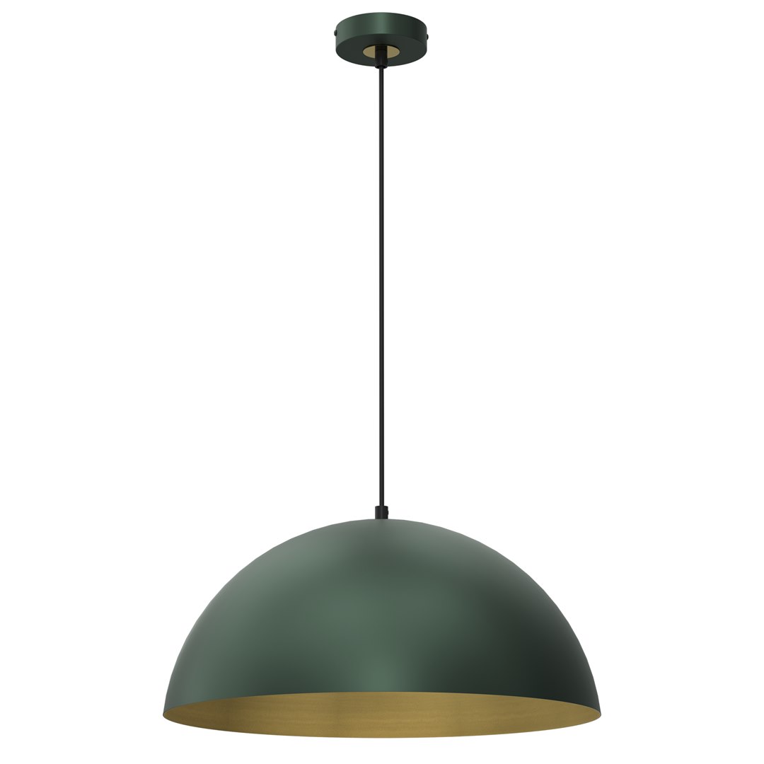 Lampa Wisząca BETA Zielony Złoty Metalowy Klosz 1xE27 45cm