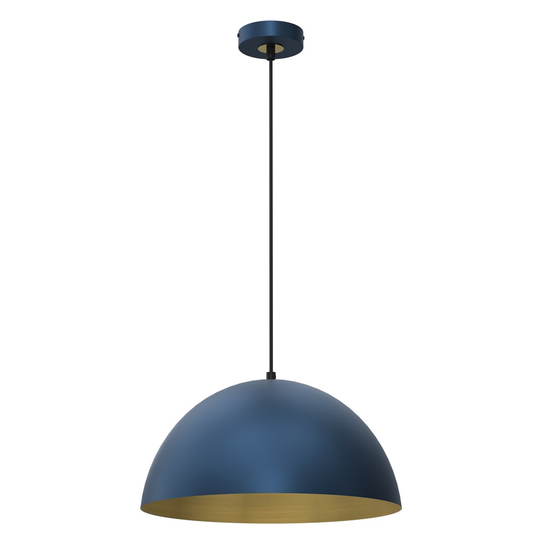 Lampa Wisząca BETA Niebieski Złoty Metalowy Klosz 1xE27 35cm