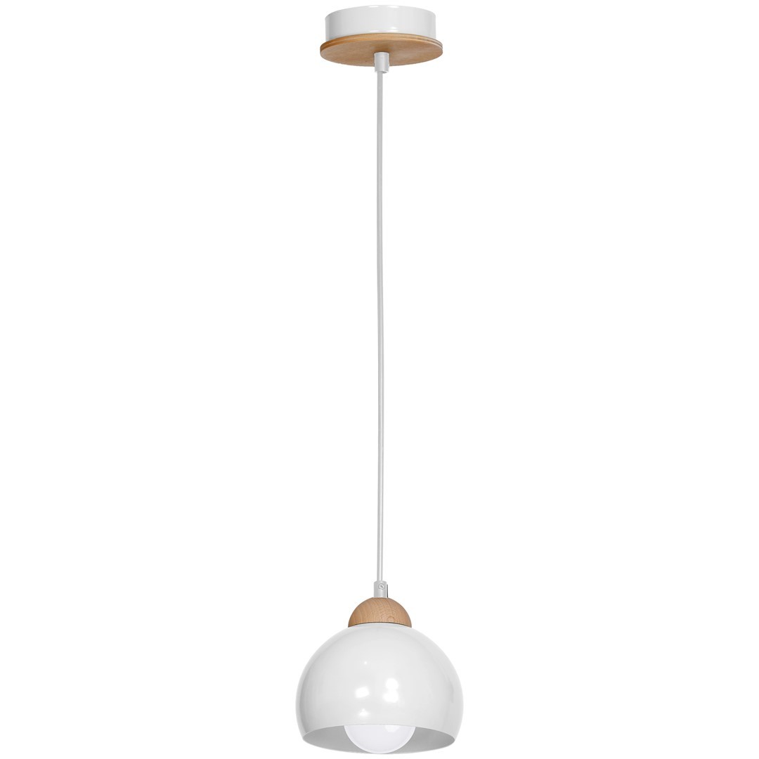 Lampa wisząca DAMA Biały Metalowy Klosz 1xE27 15cm