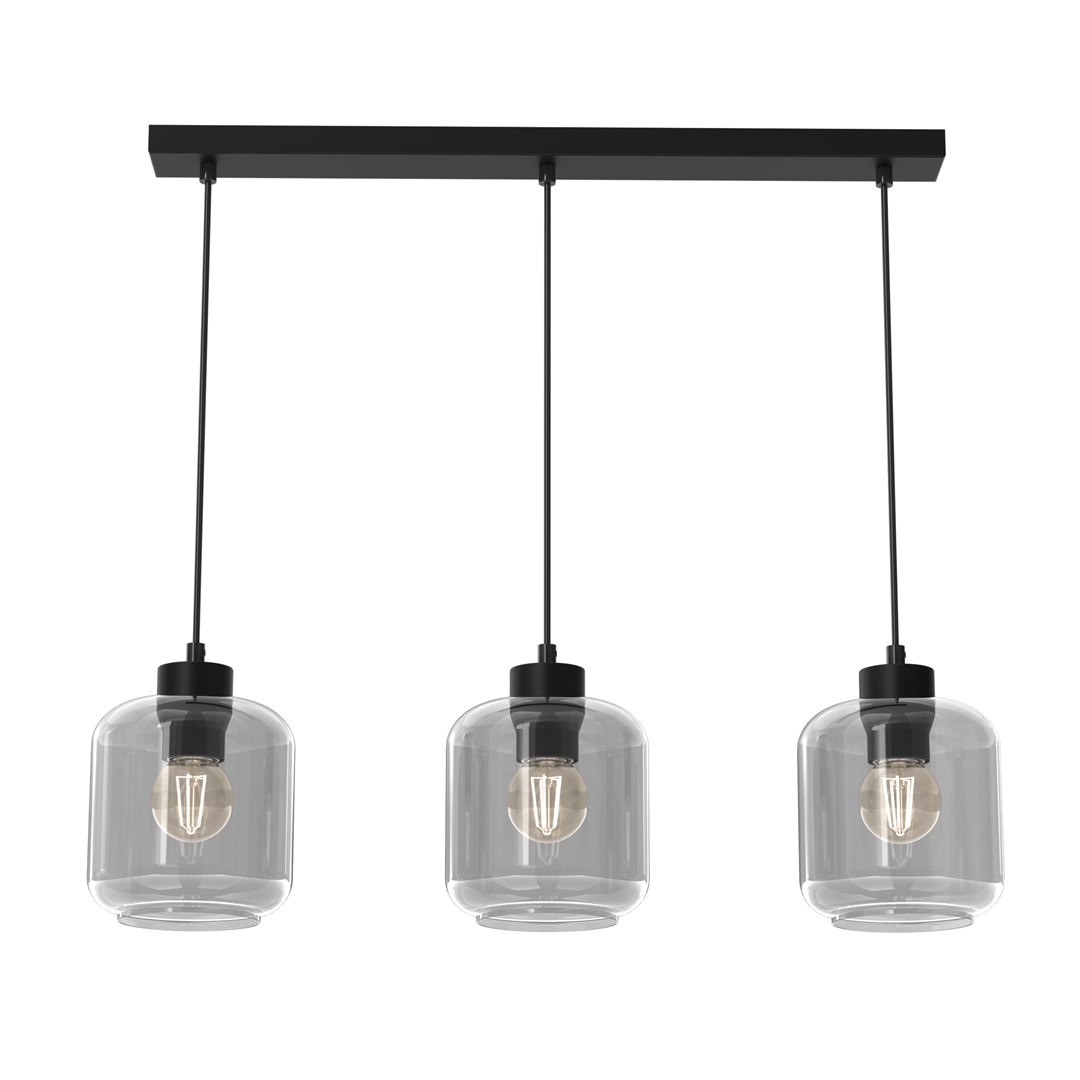 Lampa Wisząca SOMBRA Czarny Szklane Klosze 3xE27