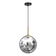 Lampa Wisząca REFLEX Czarny Złoty Szklany Klosz 1xE27 25cm