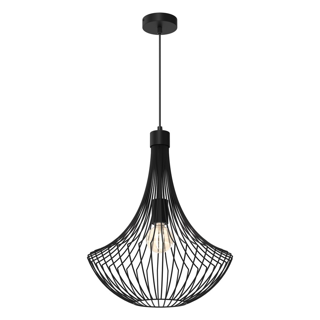 Lampa Wisząca CESTA Czarny Metalowy Klosz 1xE27 40cm