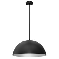 Lampa Wisząca BETA Czarny Biały Metalowy Klosz 1xE27 45cm