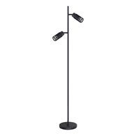 Lampa Podłogowa VERTICAL Regulowana Czarny Metalowe Klosze 2xGU10 150cm