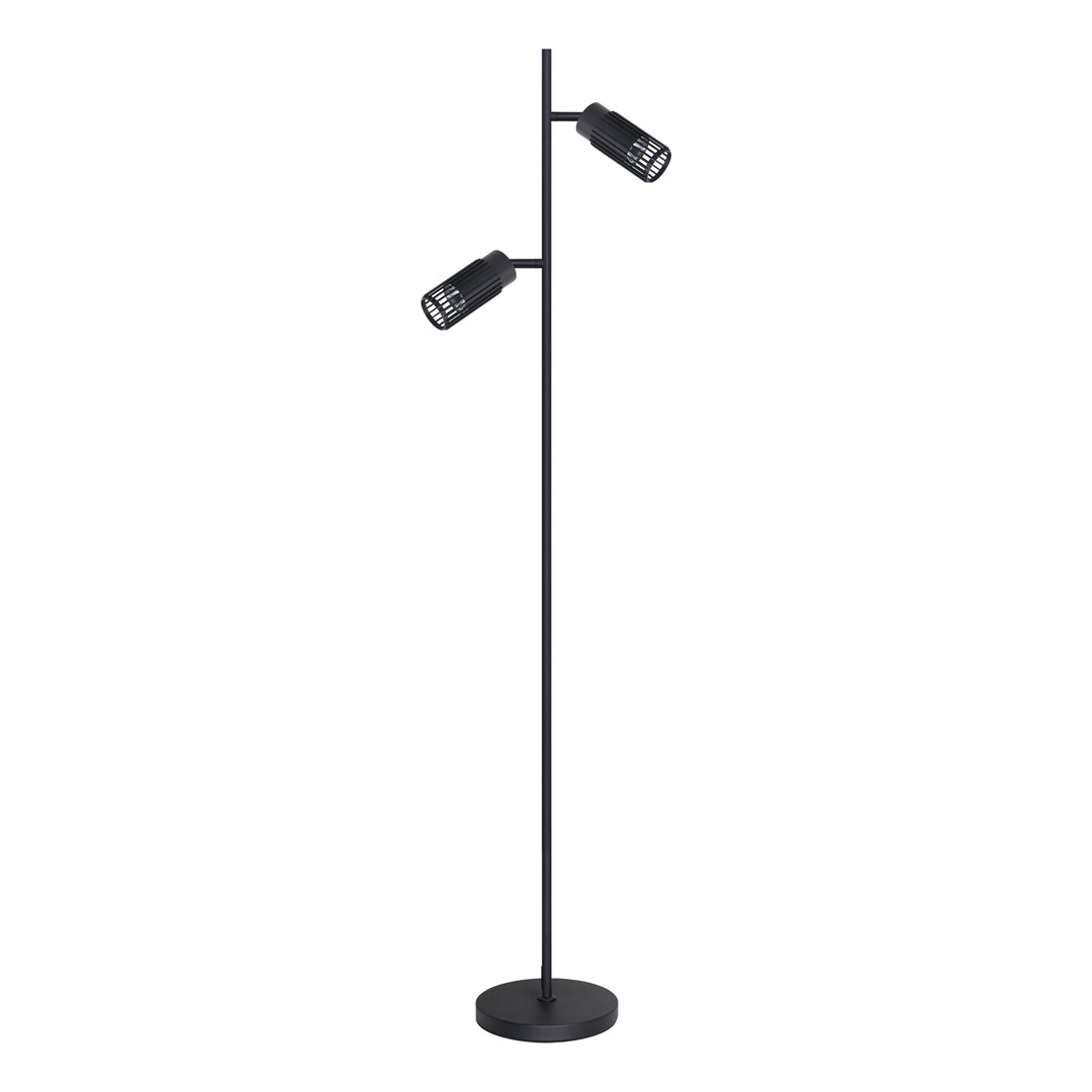 Lampa Podłogowa VERTICAL Regulowana Czarny Metalowe Klosze 2xGU10 150cm