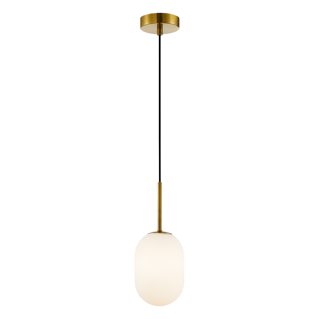 Lampa wisząca ALIAS Złoty Szklany Klosz 1xE14 12cm