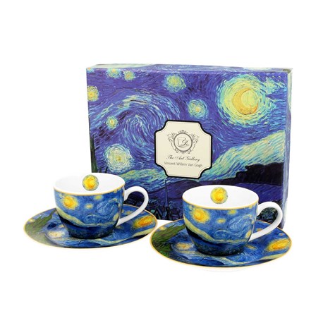 Zestaw 2 filiżanek espresso Van Gogh Starry Night 90 ml