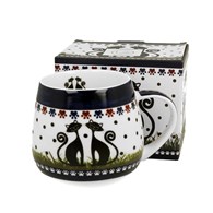 Porcelanowy kubek baryłka Urocze Koty 430 ml