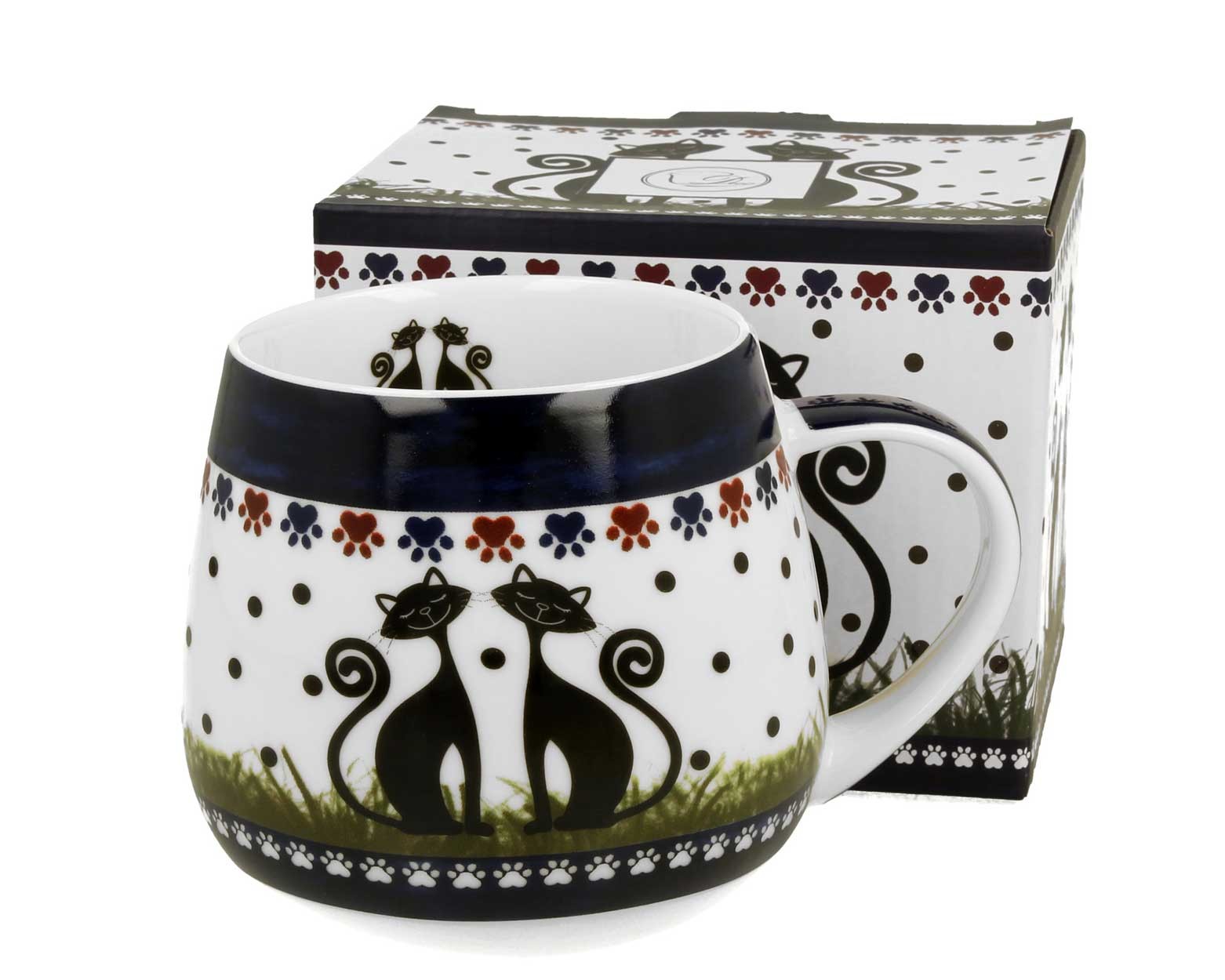 Porcelanowy kubek baryłka Urocze Koty 430 ml