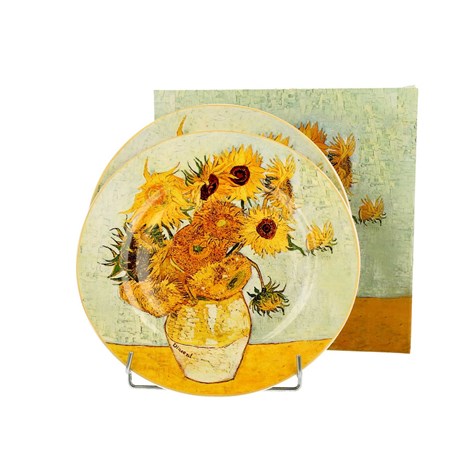 Komplet 2 talerzy deserowych Van Gogh Sunflowers