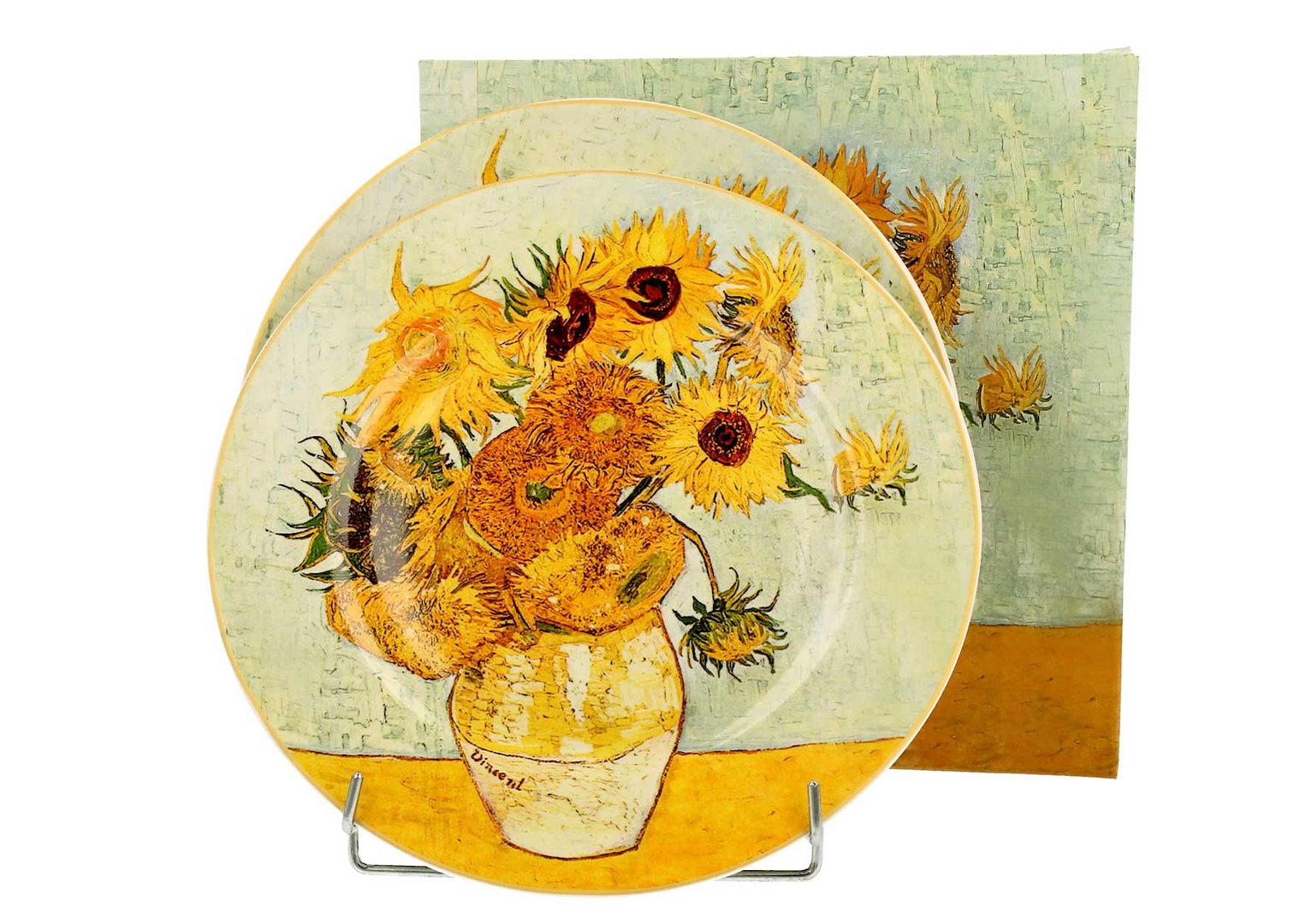 Komplet 2 talerzy deserowych Van Gogh Sunflowers