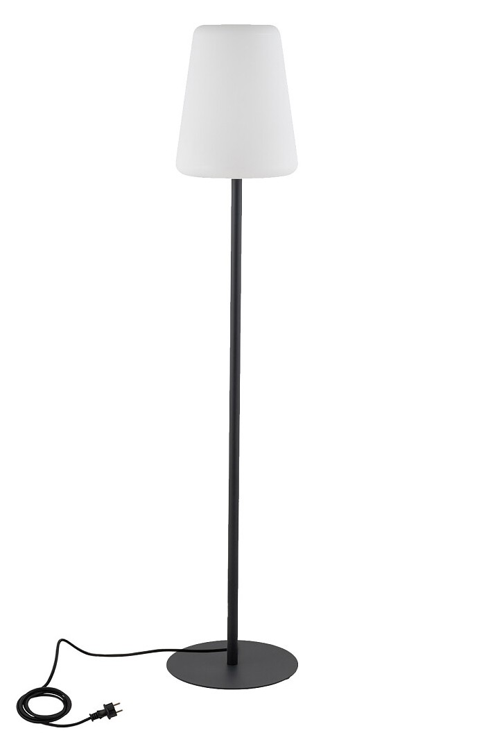 Lampa Ogrodowa PATIO Czarny Biały Klosz 1xE27 IP44 147,5cm