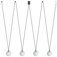 Lampa Wisząca SLING Czarny Biały Szklane Klosze 4xG9