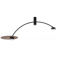 Lampa Sufitowa DISK Czarny Brązowy 2xXG53