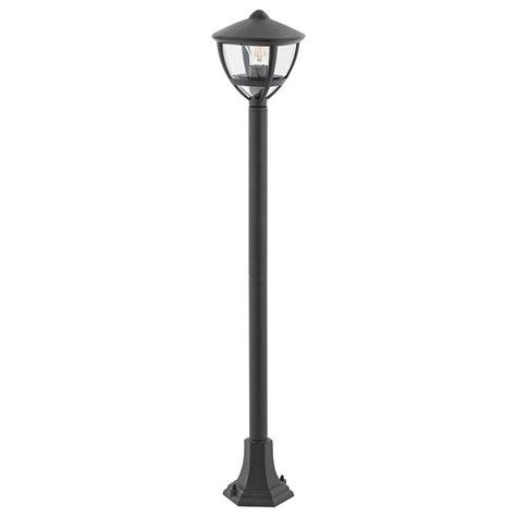 Lampa Ogrodowa AMELIA Czarny Szklany Klosz 1xE27 IP44 100cm