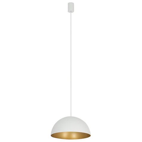 Lampa Wisząca HEMISPHERE S Biały Złoty Metalowy Klosz 1xGX53 33cm