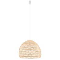 Lampa Wisząca BOHO Biały Brązowy Abażur 1xE27 43cm