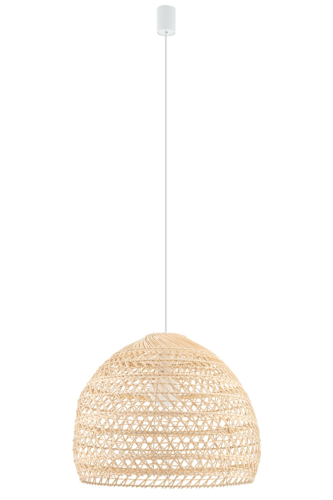 Lampa Wisząca BOHO Biały Brązowy Abażur 1xE27 43cm