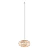 Lampa Wisząca RATTAN Biały Brązowy Abażur 1xE27 40 cm