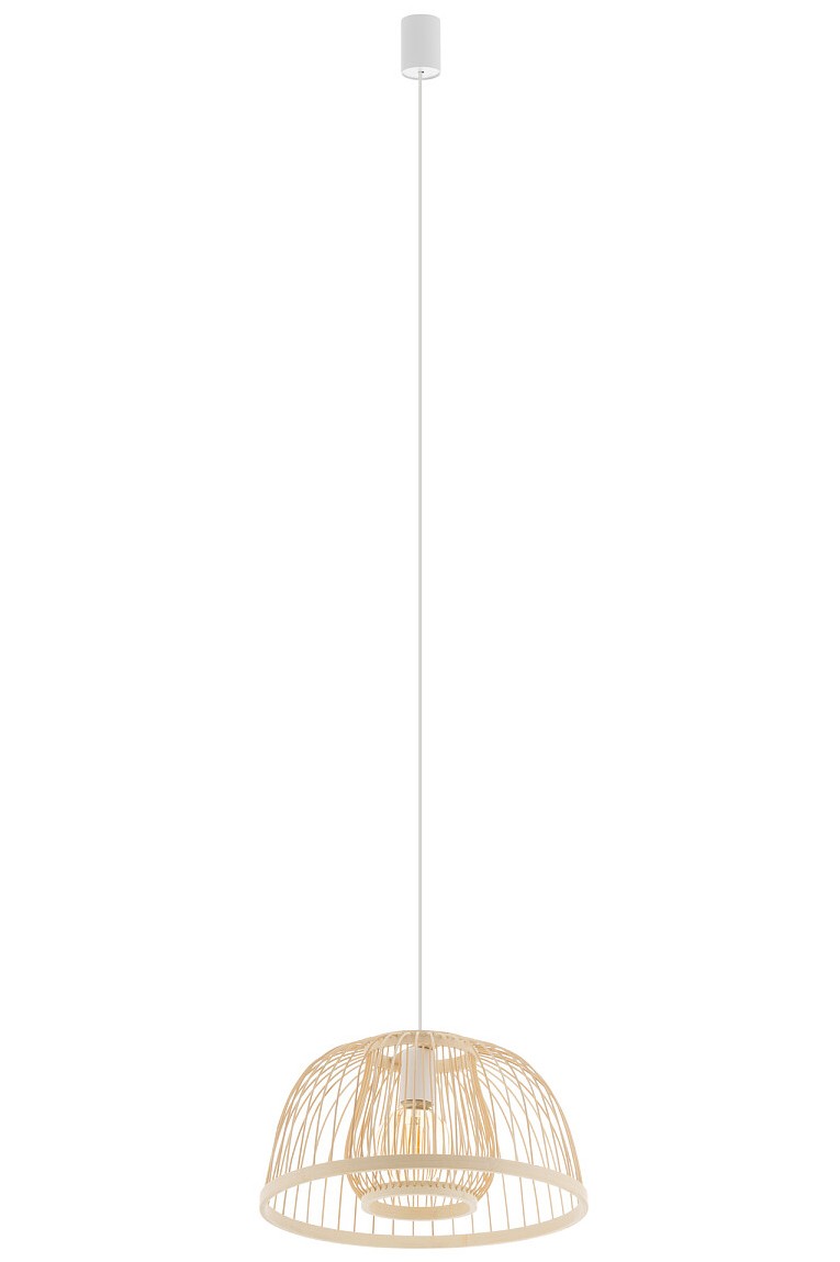 Lampa Wisząca KRABI Biały Brązowy 1xE27 40cm