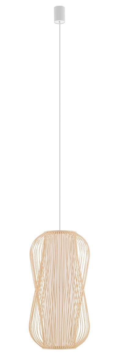 Lampa Wisząca PUKET Biały Brązowy Abażur 1xE27 30cm