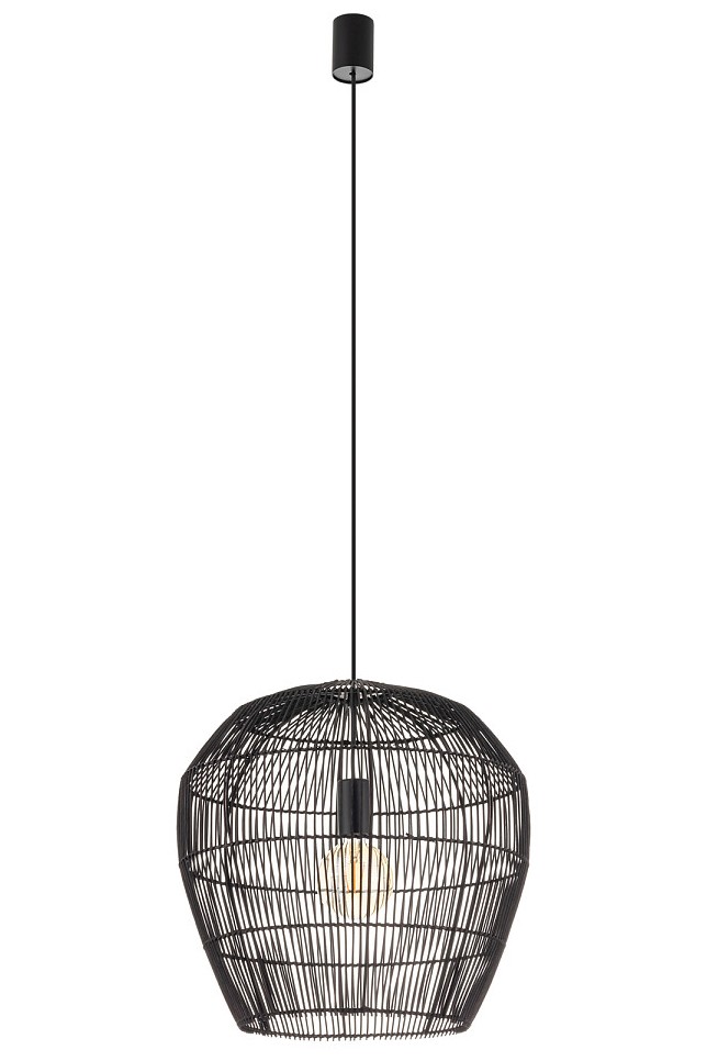 Lampa Wisząca HAITI Czarny Abażur 1x27 43cm