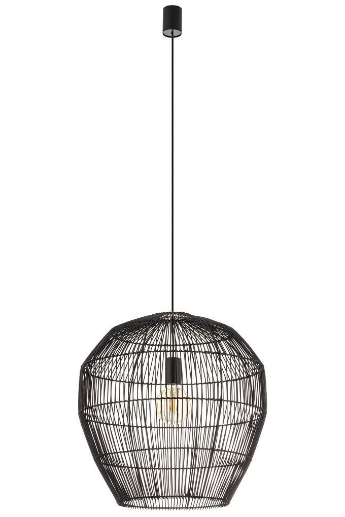 Lampa Wisząca HAITI Czarny Abażur 1x27 50cm