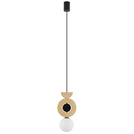 Lampa Wisząca DROPS WOOD B Brązowy Biały Szklany Klosz 1xG9