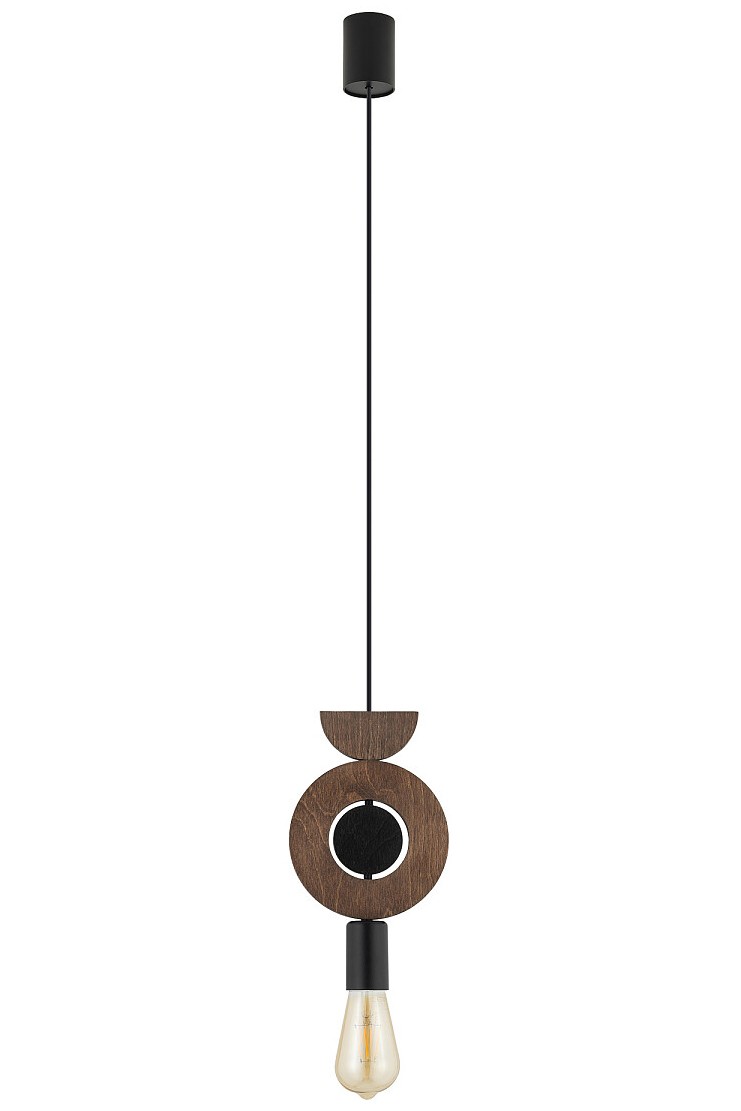 Lampa Wisząca DROPS WOOD D Czarny Brązowy 1xE27