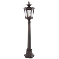 Lampa Ogrodowa AMUR Czarny Złoty Szklany Klosz 1xE27 IP44 115cm