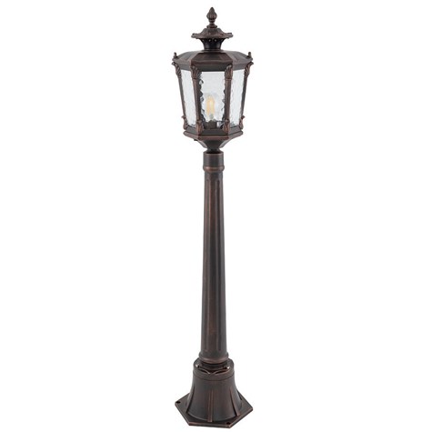 Lampa Ogrodowa AMUR Czarny Złoty Szklany Klosz 1xE27 IP44 115cm