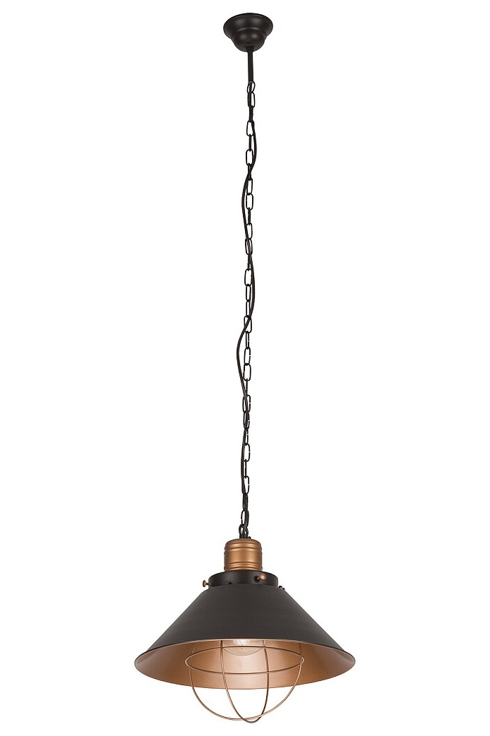 Lampa Wisząca GARRET Miedziany Czarny Metalowy Klosz 1xE27 34cm