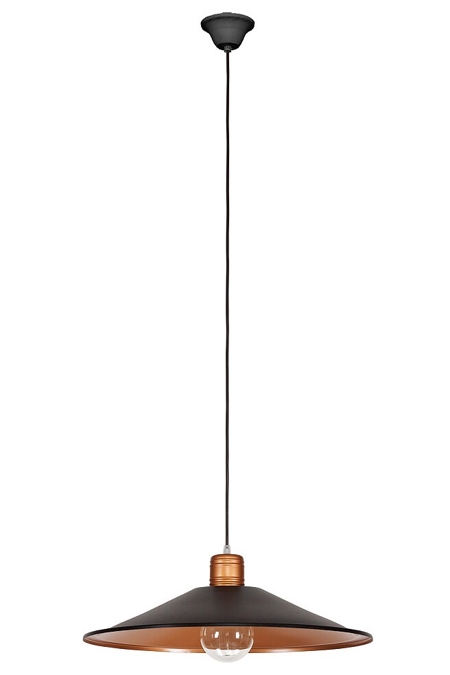 Lampa Wisząca GARRET Miedziany Czarny Metalowy Klosz 1xE27 50cm