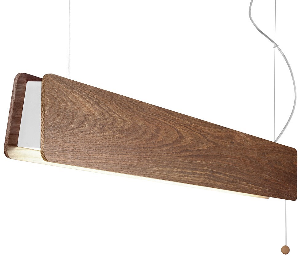 Lampa Wisząca OSLO Biały Brązowy Orzech 16W LED 3000K 98cm