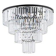 Lampa Sufitowa CRISTAL Czarny Szklane Kryształy 12xE14 71cm