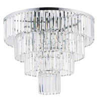 Lampa Sufitowa CRISTAL Srebrny Szklane Kryształy 12xE14 71cm