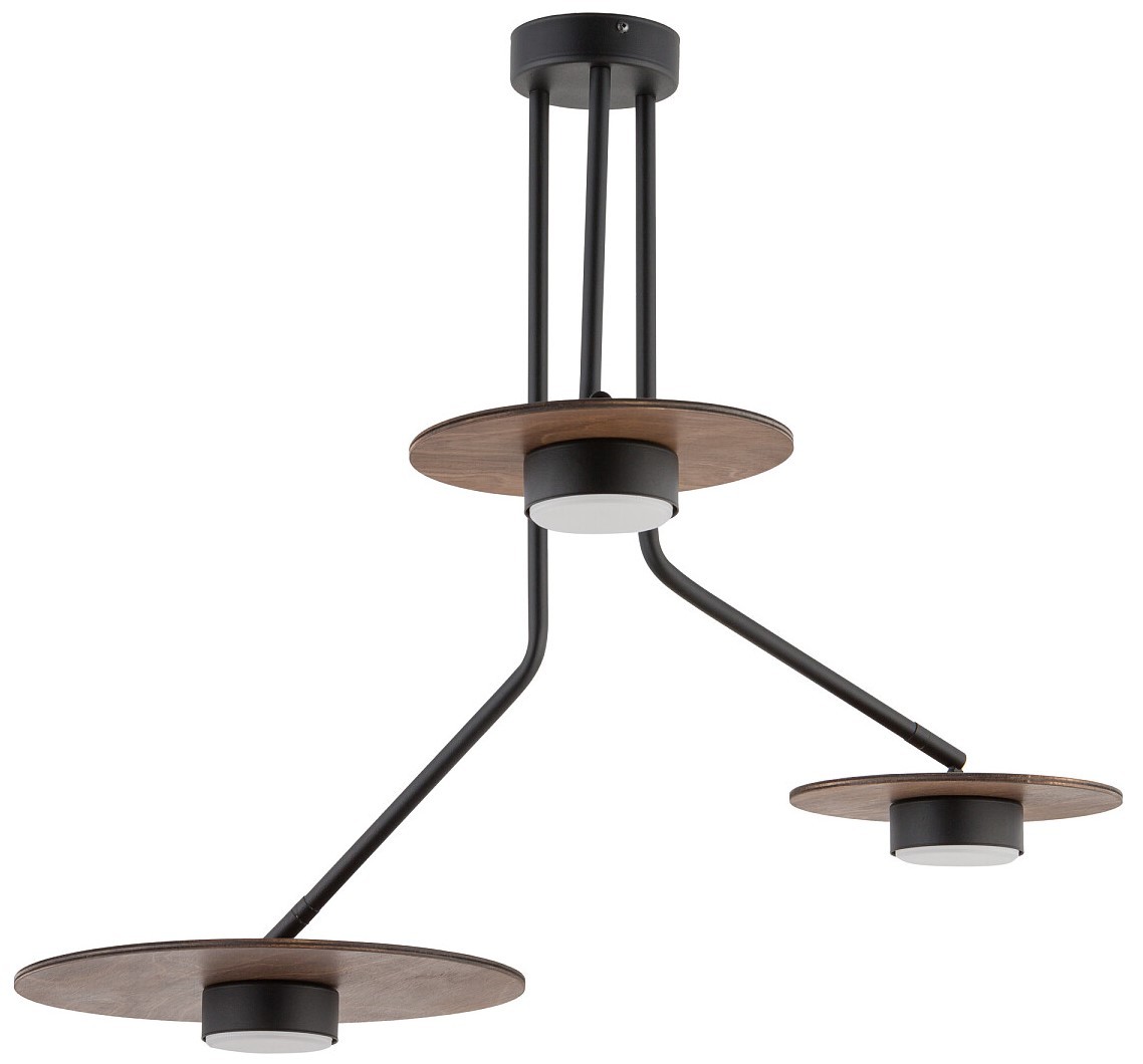 Lampa Sufitowa DISK Czarny Brązowy 3xXG53