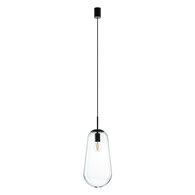 Lampa Wisząca PEAR L Czarny Szklany Klosz 1xE27 22cm