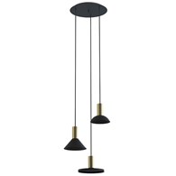 Lampa Wisząca HERMANOS Czarny Złoty 3xGU10