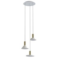 Lampa Wisząca HERMANOS Biały Złoty 3xGU10