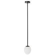 Lampa Sufitowa  ICE EGG Czarny Biały Szklany Klosz 1xG9