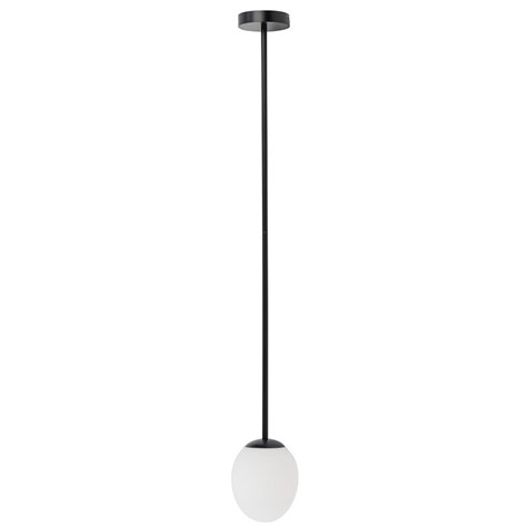 Lampa Sufitowa  ICE EGG Czarny Biały Szklany Klosz 1xG9