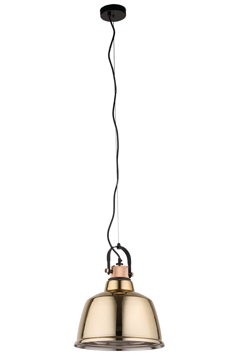 Lampa Wisząca AMALFI Czarny Złoty Klosz 1xE27 30cm