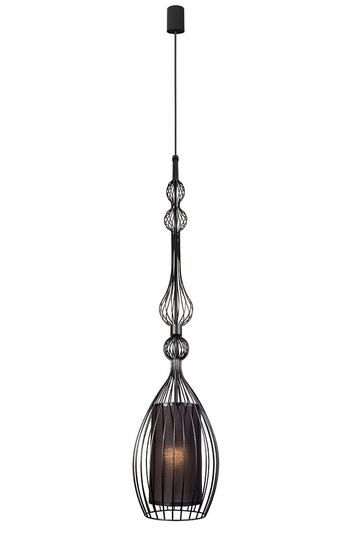 Lampa Wisząca ABI Czarny Metalowy Klosz Abażur 1xE27 22cm