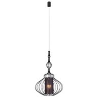 Lampa Wisząca ABI Czarny Metalowy Klosz Abażur 1xE27 41cm