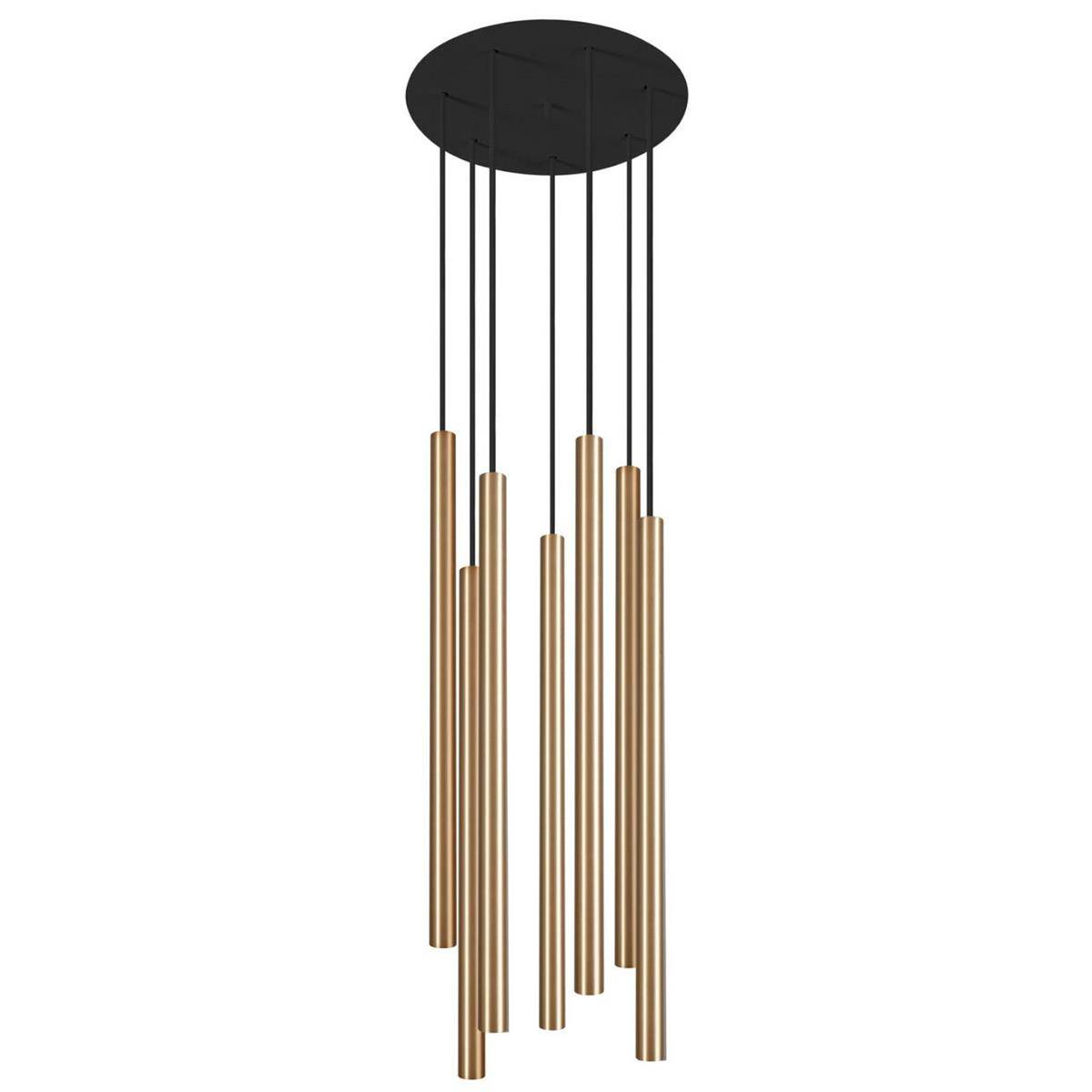 Lampa wisząca LASER czarny/zoty 7xG9