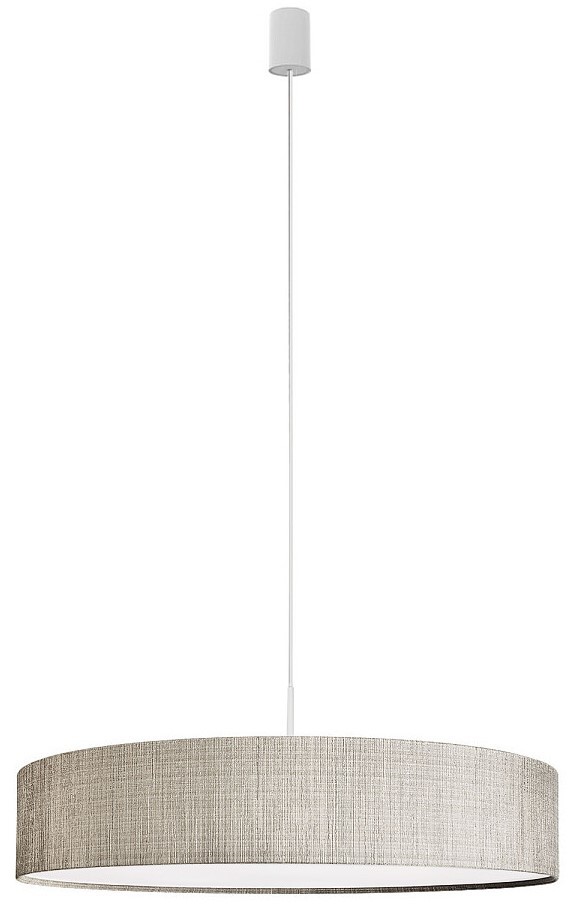 Lampa Wisząca TURDA Biały Szary Abażur 3xE27 65cm