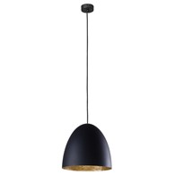 Lampa Wisząca EGG Czarny Złoty Metalowy Klosz 1xE27 38cm