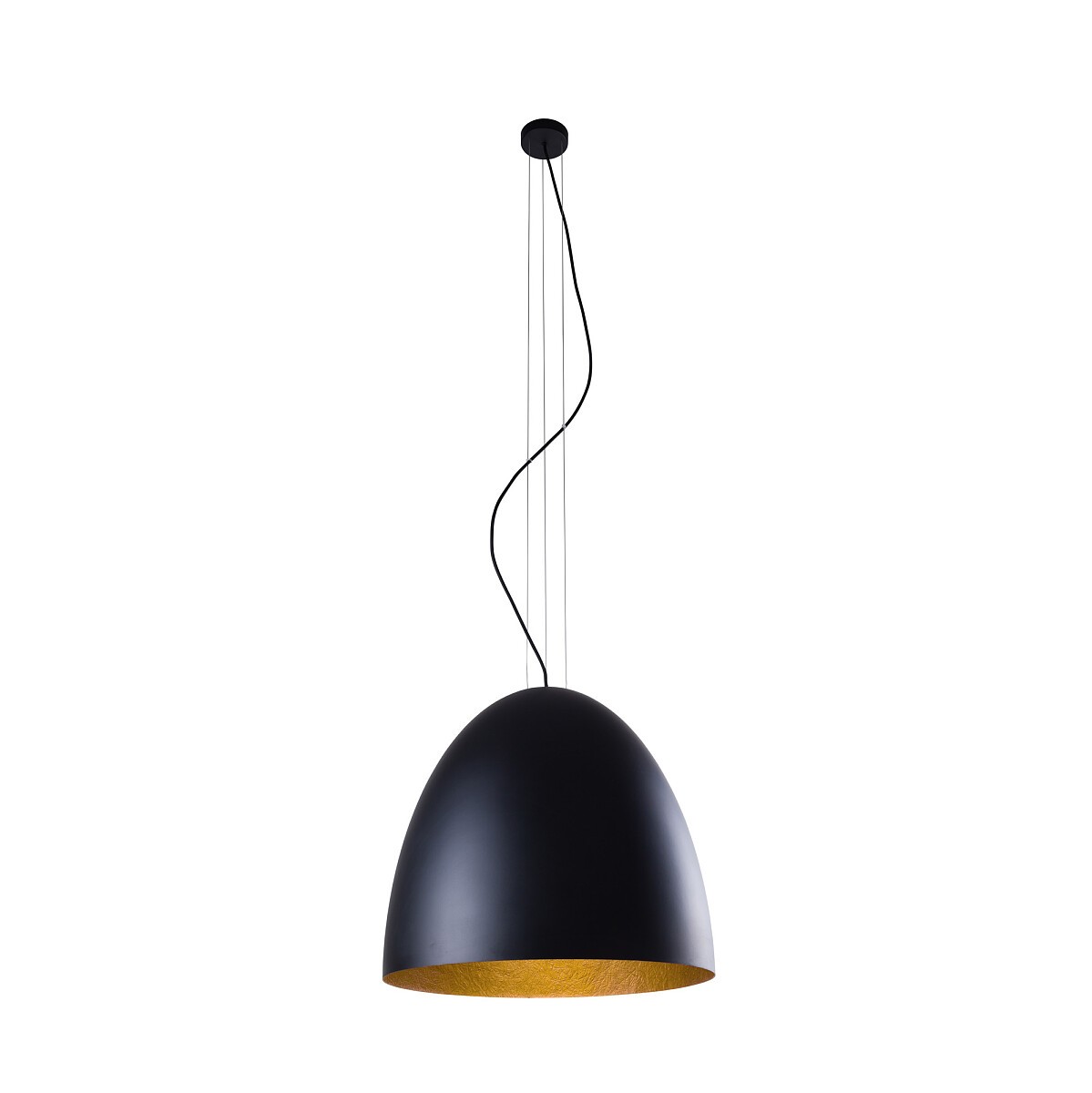 Lampa Wisząca EGG Czarny Złoty Metalowy Klosz 1xE27 55cm